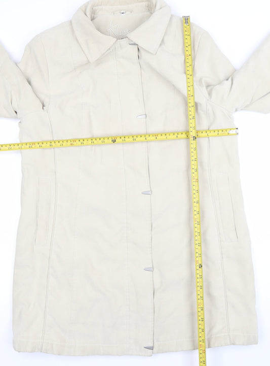 Klass Collection Women's Beige Mid-Length Lined Polyester Overcoat M