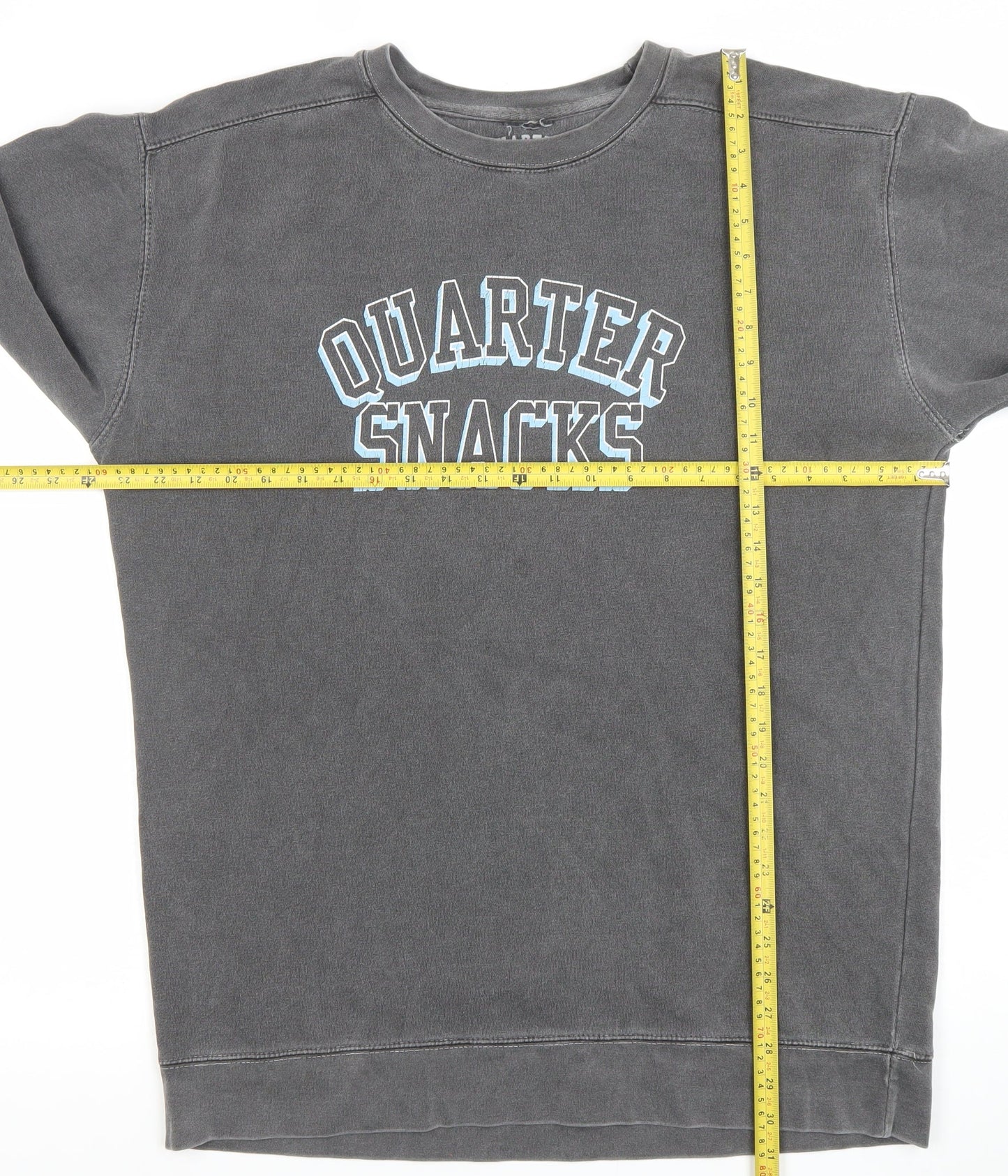Quartersnacks Mens Grey Crew Neck Pullover Sweatshirt Size L