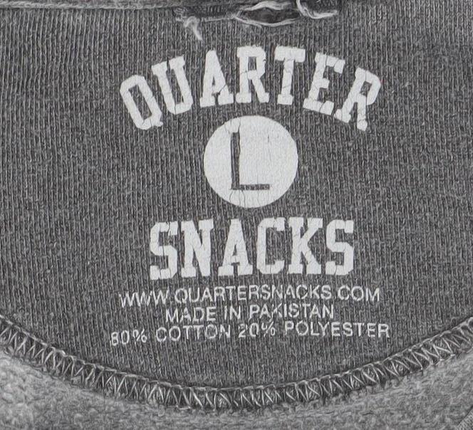 Quartersnacks Mens Grey Crew Neck Pullover Sweatshirt Size L