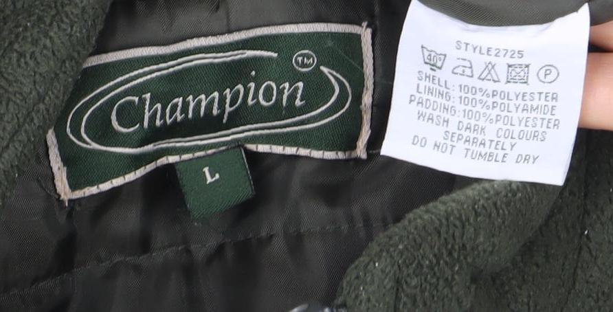 Champion Men's Green Fleece Full Zip Jacket Size L