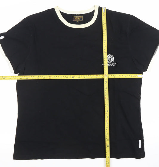 William Hunt Men's Black XL Crew Neck Cotton T-Shirt