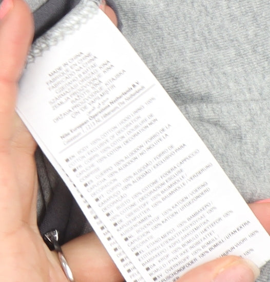 Nike Men's Grey Striped Pullover Hoodie XL Regular Fit