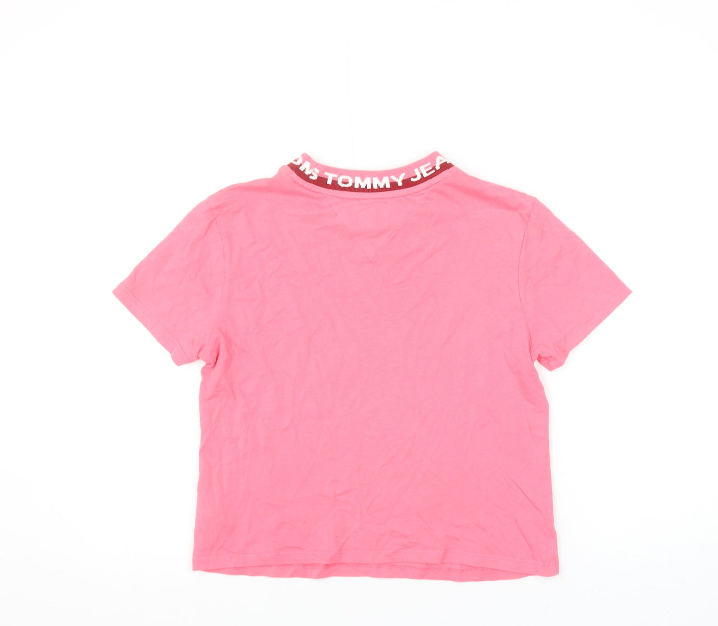 Tommy Jeans Women's Pink Short Sleeve Cotton T-Shirt Size S