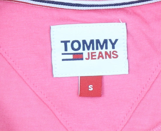 Tommy Jeans Women's Pink Short Sleeve Cotton T-Shirt Size S