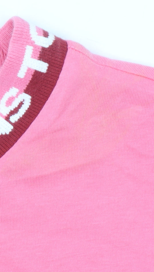 Tommy Jeans Women's Pink Short Sleeve Cotton T-Shirt Size S