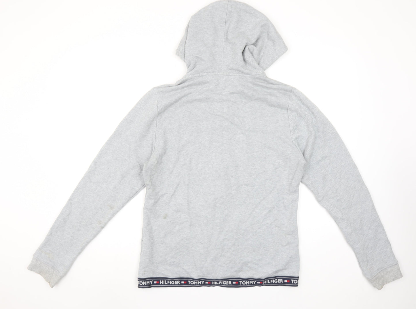 Tommy Hilfiger Women’s Grey Full Zip Hoodie Size L Cotton Blend Casual