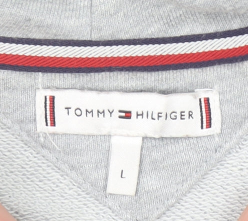 Tommy Hilfiger Women’s Grey Full Zip Hoodie Size L Cotton Blend Casual