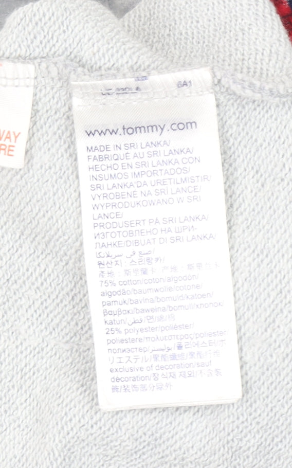 Tommy Hilfiger Women’s Grey Full Zip Hoodie Size L Cotton Blend Casual