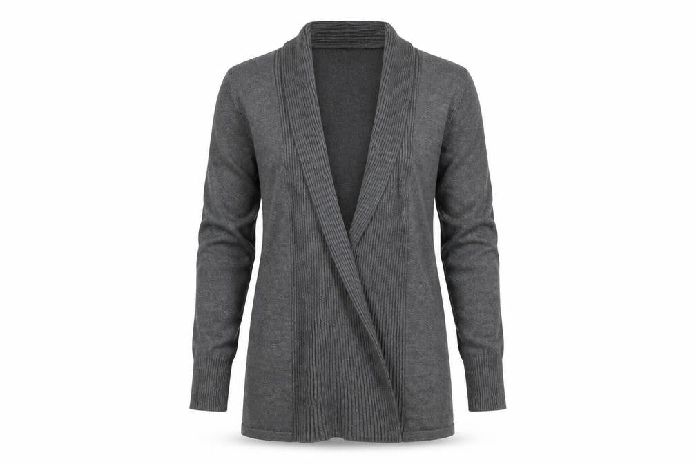 Jackpot Daily Women Grey Knit Cardigan Small Long Sleeve Wrap Style