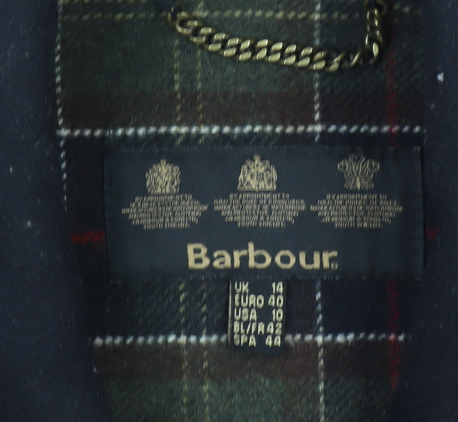 Barbour Women's Black Wool Duffle Coat UK 14 Classic Winter Style