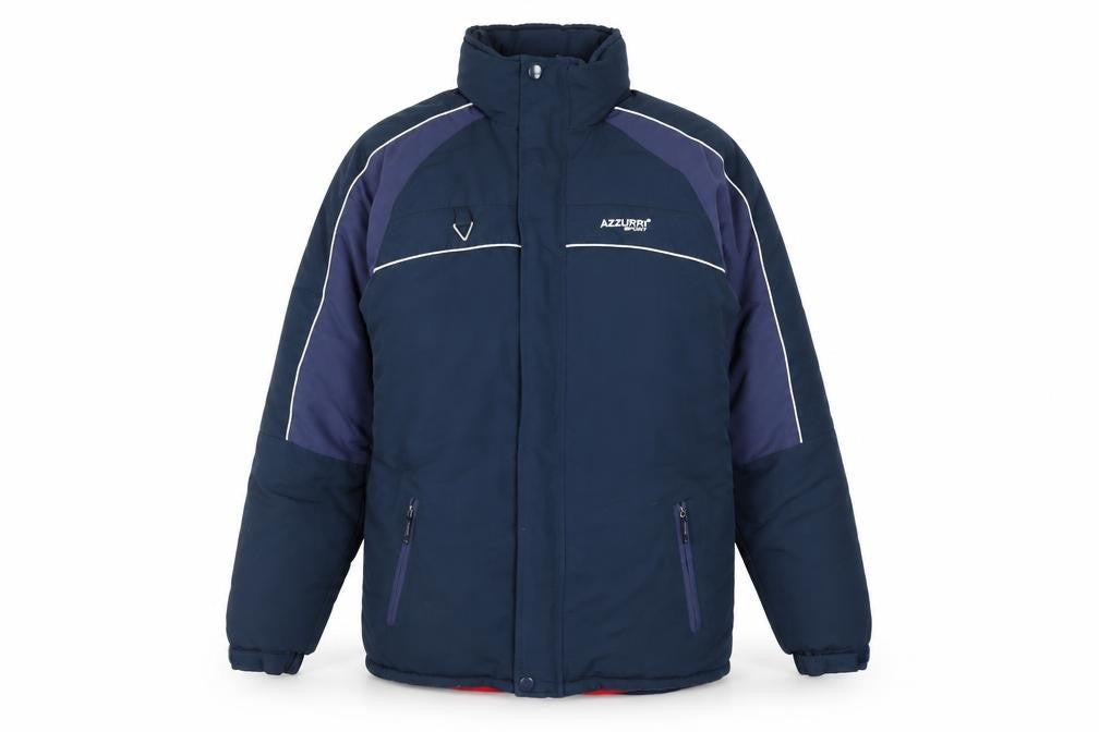 Azzurri Sport Men Blue S Puffer Jacket Insulated Mid-Length Winter Coat