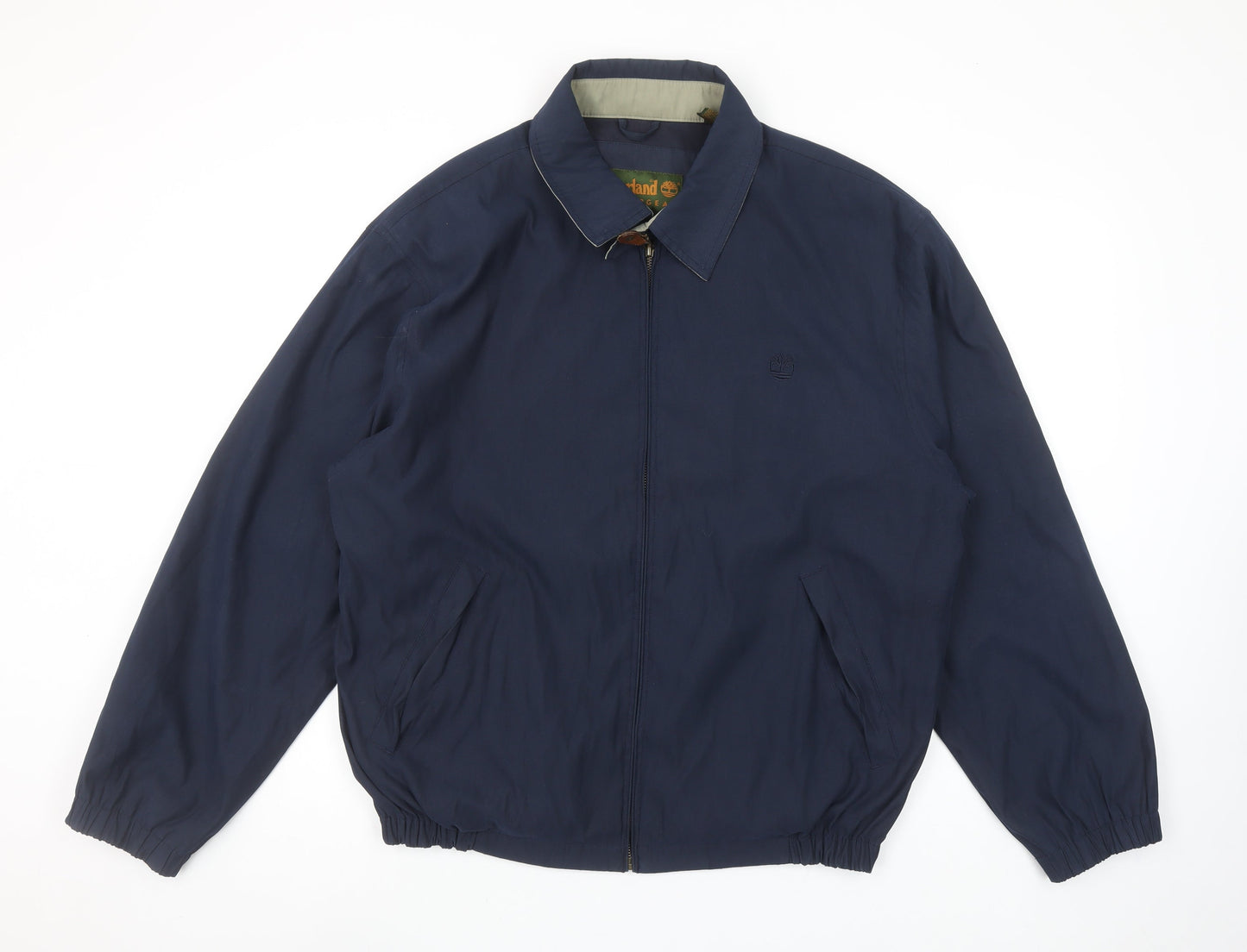 Timberland Mens Blue Cotton Bomber Jacket M Classic Casual