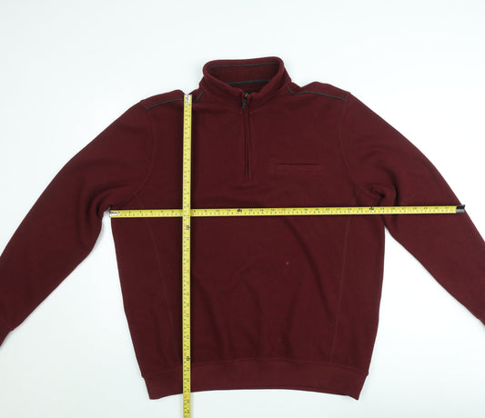 Westbury Men’s Red XL 1/4 Zip Mock Neck Knit Pullover Sweatshirt