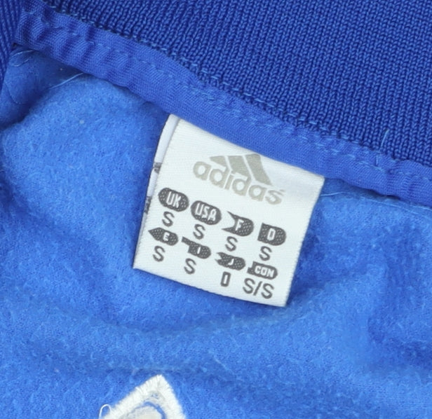 Adidas Men Blue Bomber Jacket S Retro Sports Style Zip