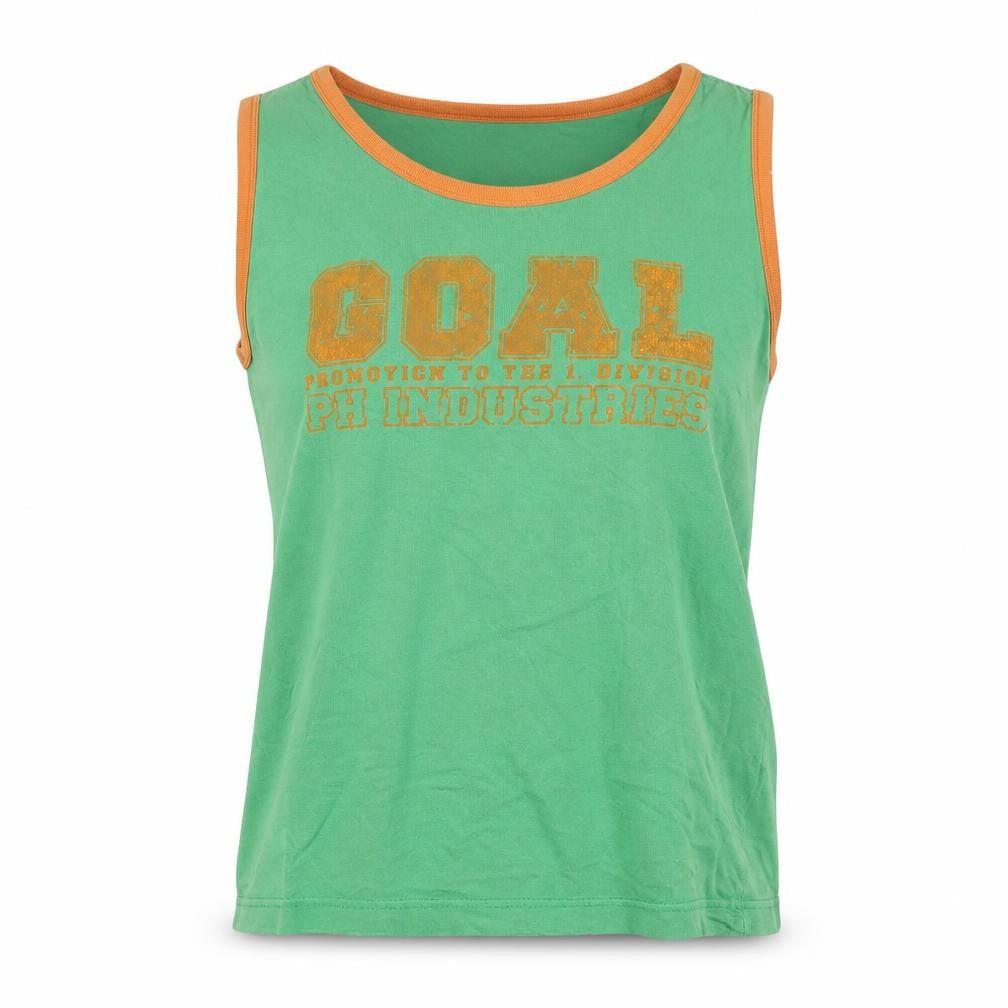 PH Industries Women's Green Cotton Sleeveless Tank Top S