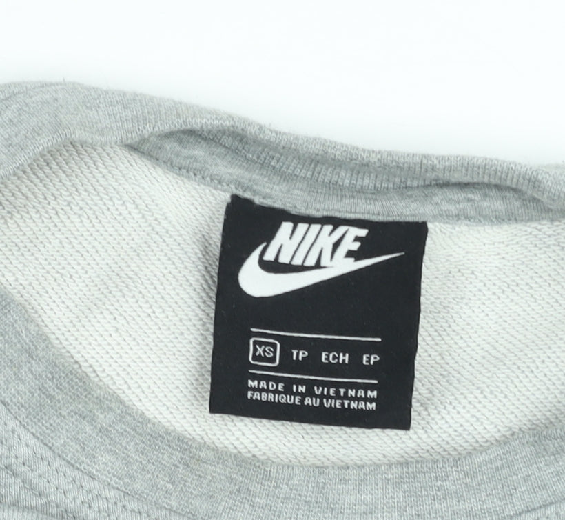 Nike Men's Grey Crew Neck Pullover Sweatshirt XS