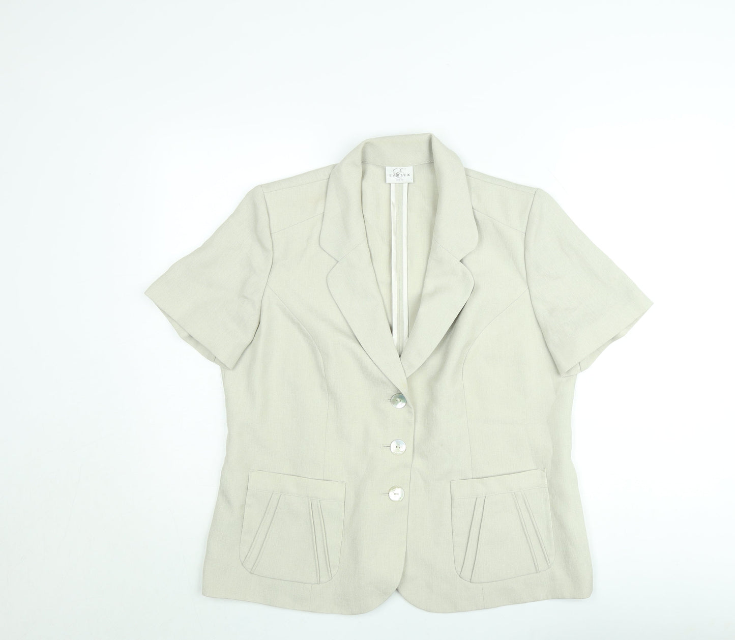 Eastex Women’s Beige Linen Blend Short Sleeve Blazer Size 14