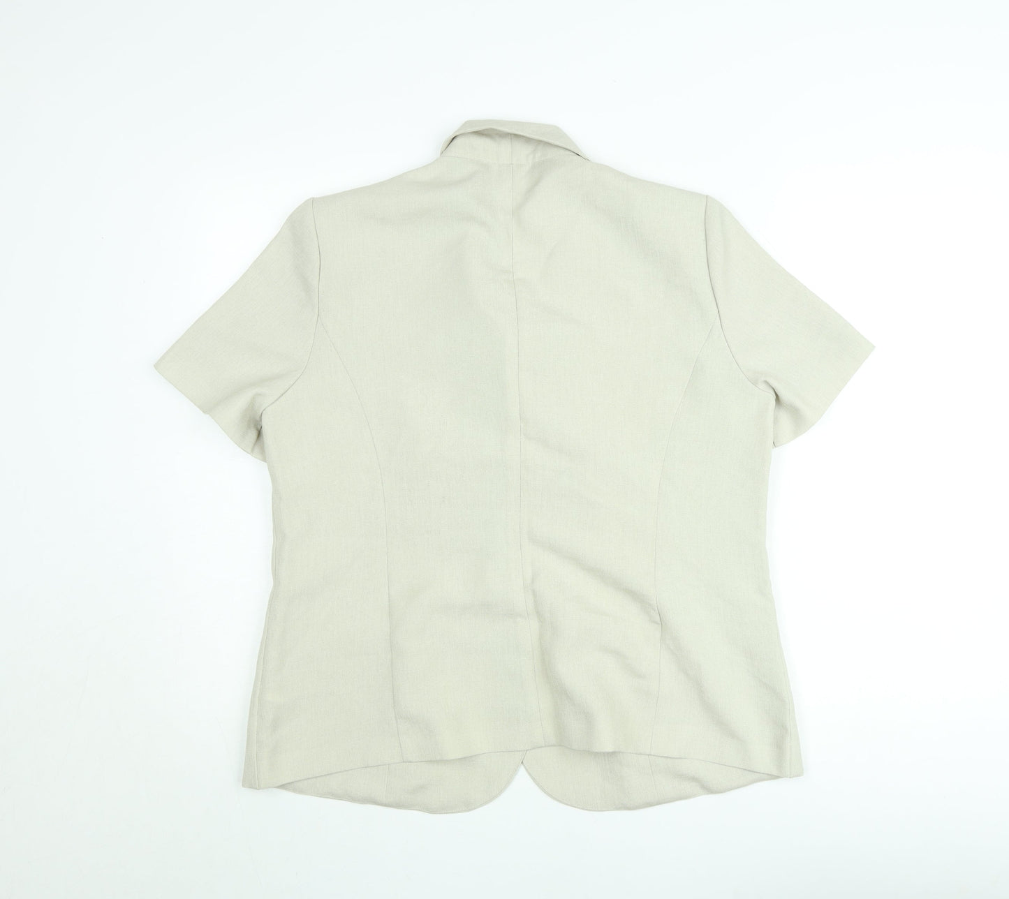 Eastex Women’s Beige Linen Blend Short Sleeve Blazer Size 14