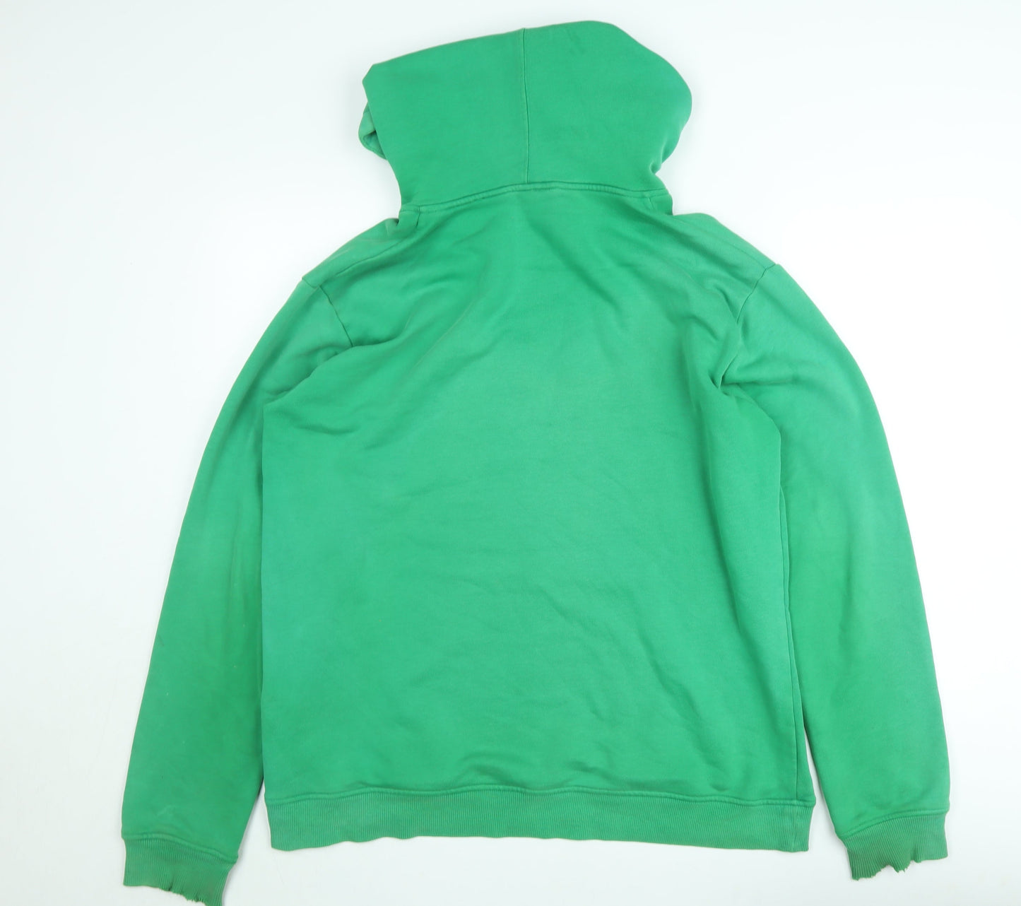 Adidas Men's Green Pullover Hoodie Size L Trefoil Logo Sweatshirt