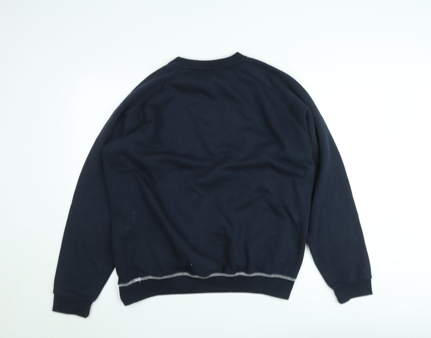 Reebok Men Black 2XL Pullover Sweatshirt Logo Crew Neck Fleece