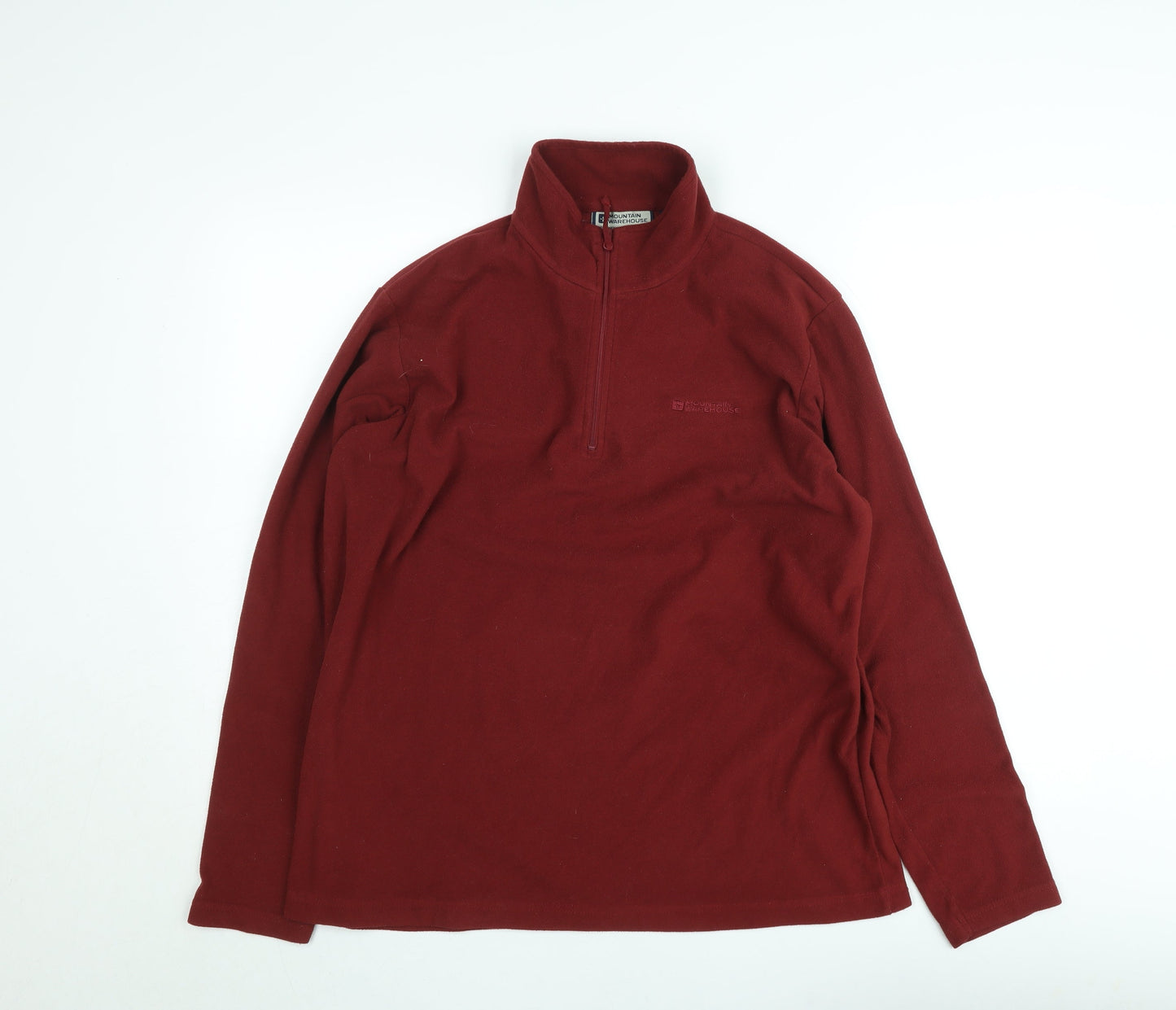 Mountain Warehouse Mens Red Fleece 1/4 Zip Pullover Sweatshirt L
