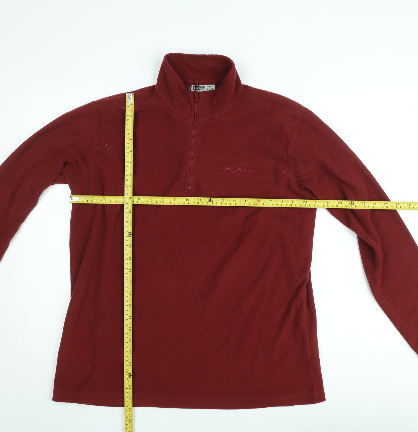 Mountain Warehouse Mens Red Fleece 1/4 Zip Pullover Sweatshirt L