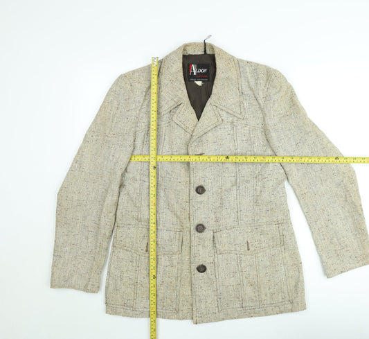 Aldon Womens Beige Wool Blend Tweed Single Breasted Blazer Jacket XL