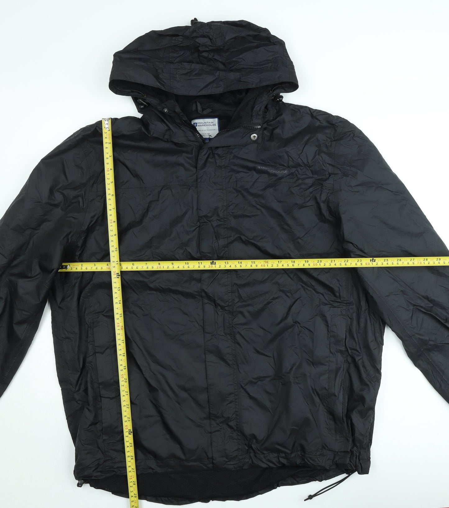 Mountain Warehouse Men's Black 2XL Hooded Windbreaker Jacket