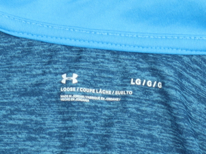 Under Armour Mens Blue 1/4 Zip Pullover Sweatshirt L Sports Fit