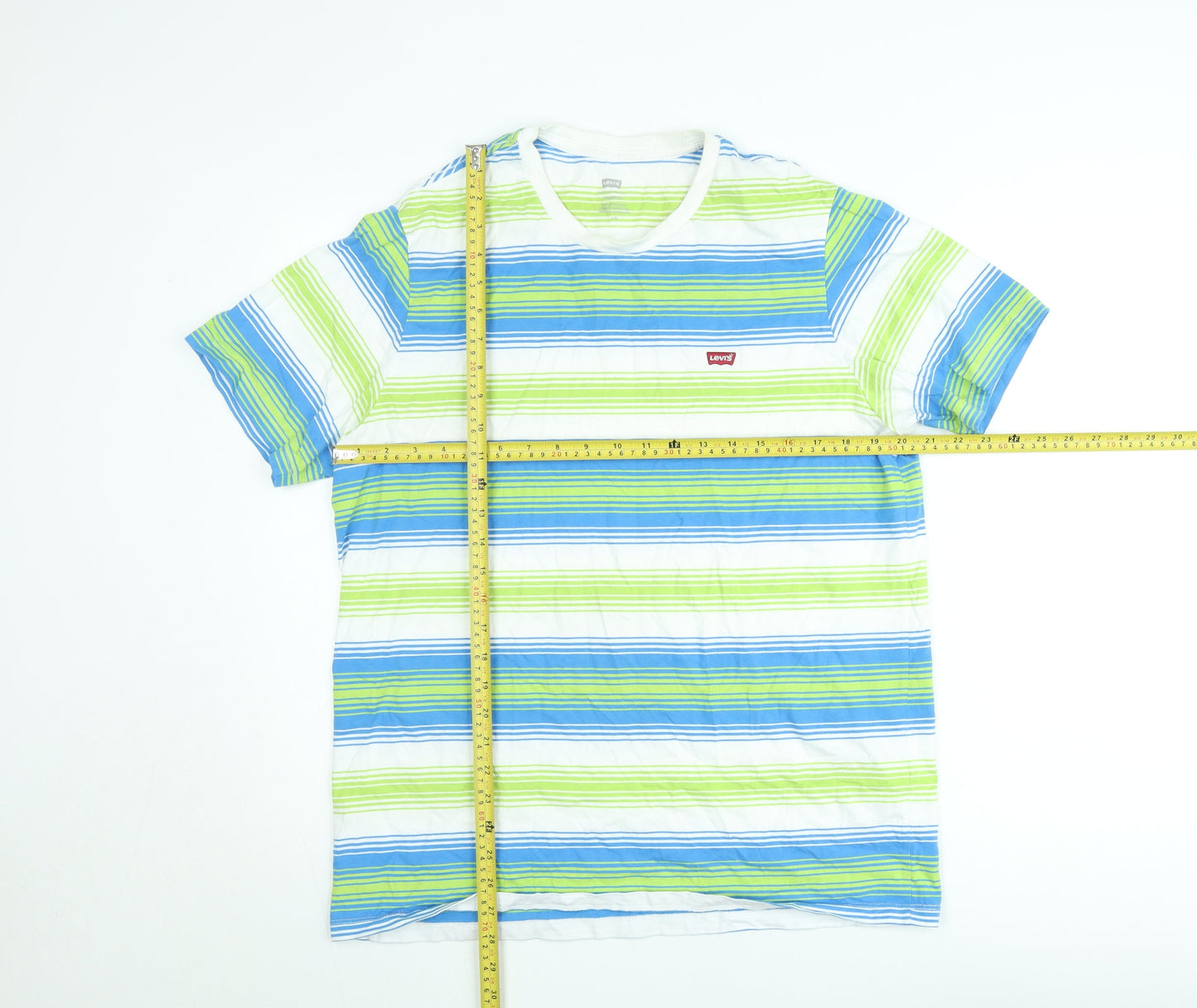 Levi's Men’s Multicoloured Striped Cotton Crew Neck T-Shirt L