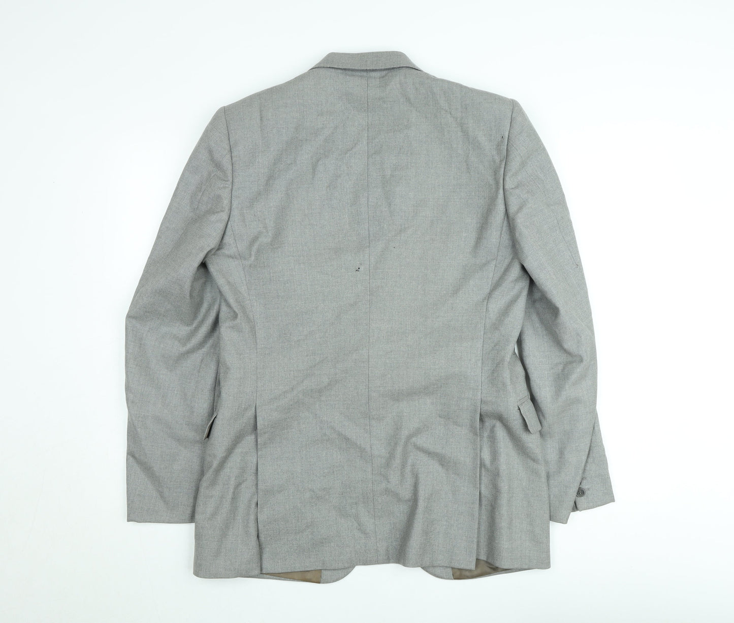 Jaeger Men's Grey Wool Single-Breasted Blazer 48R Classic Fit Jacket