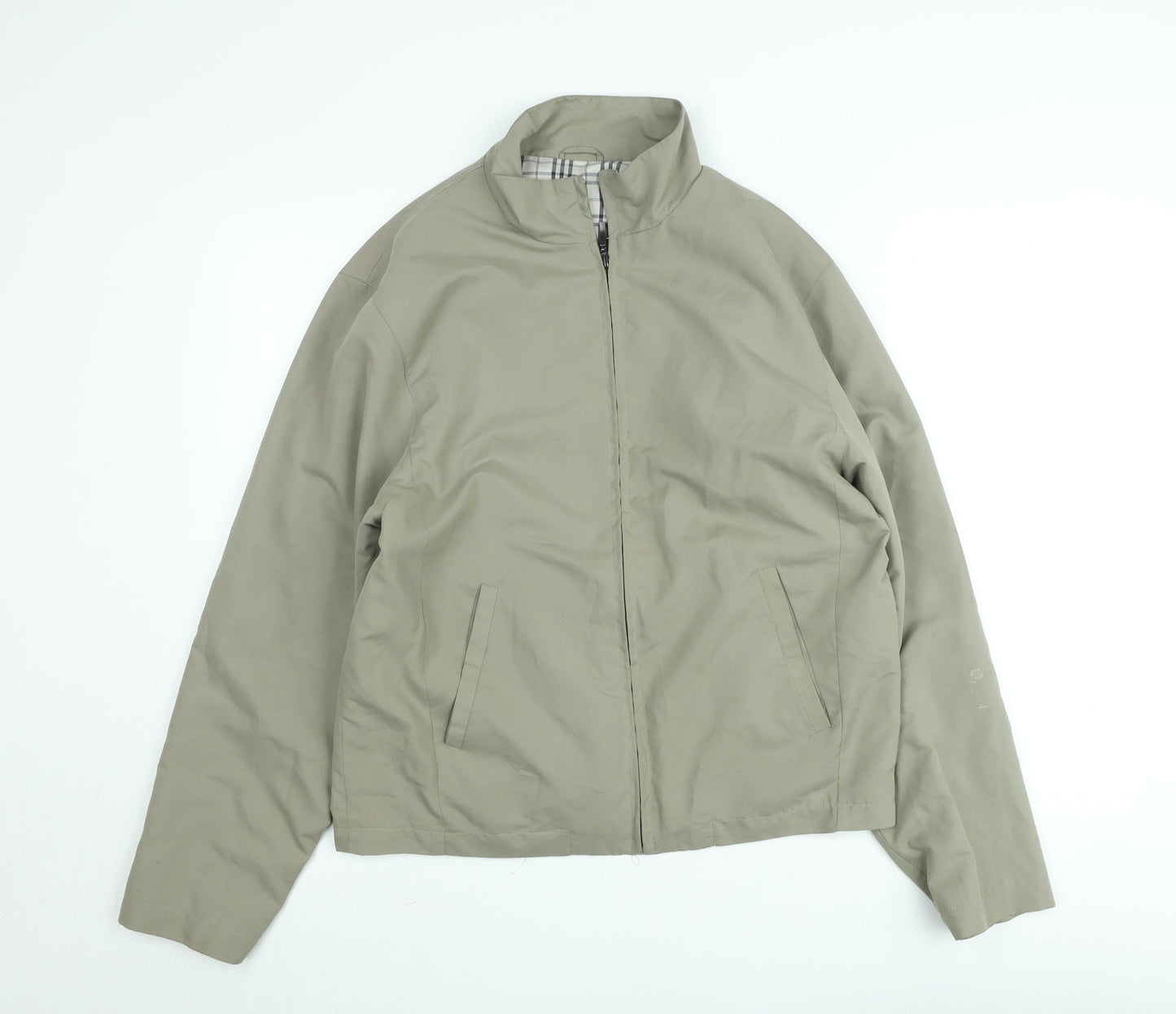 Primark Men's Beige Small Cotton Blend Full Zip Casual Jacket