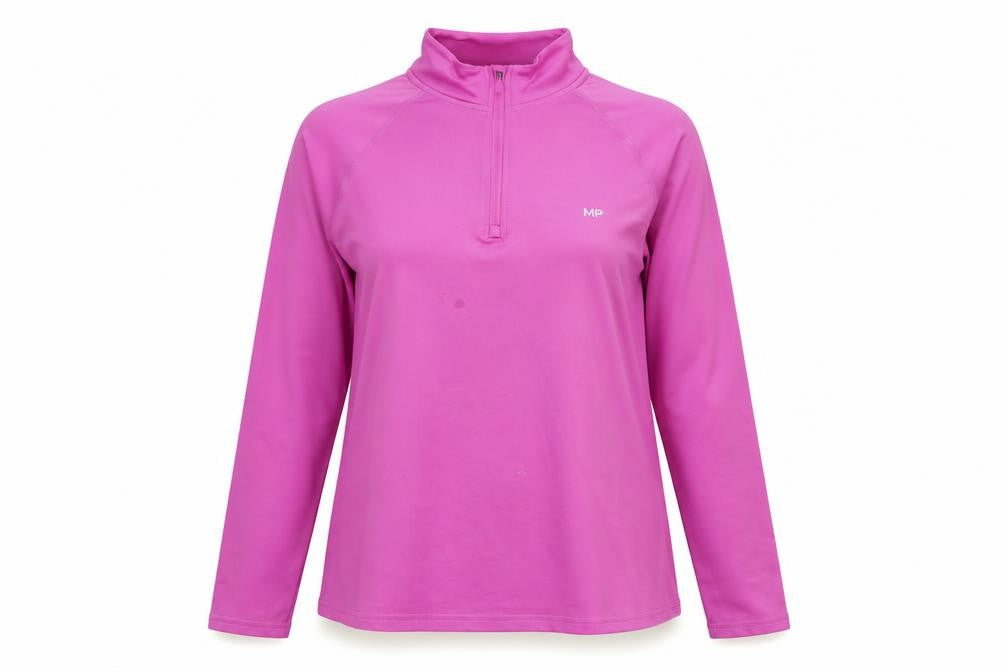MP Women's Pink Long Sleeve 1/4 Zip Pullover Sweatshirt Size L