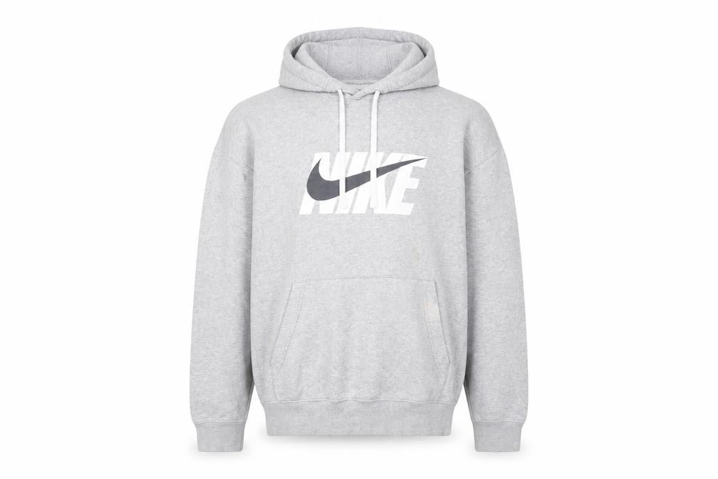 Mens UK L Regular Nike Grey Pullover Hoodie