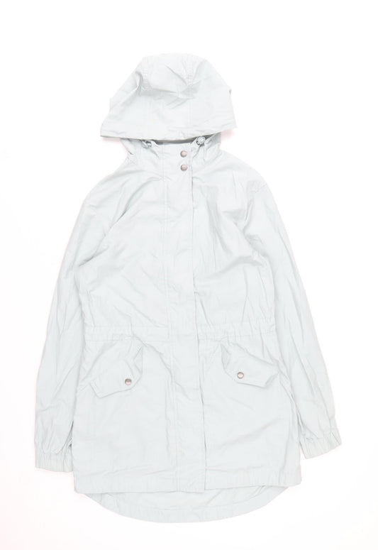 Fat Face Women's Grey Hooded Parka Jacket UK 6 Cotton Blend