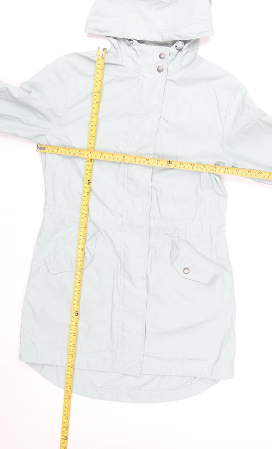 Fat Face Women's Grey Hooded Parka Jacket UK 6 Cotton Blend