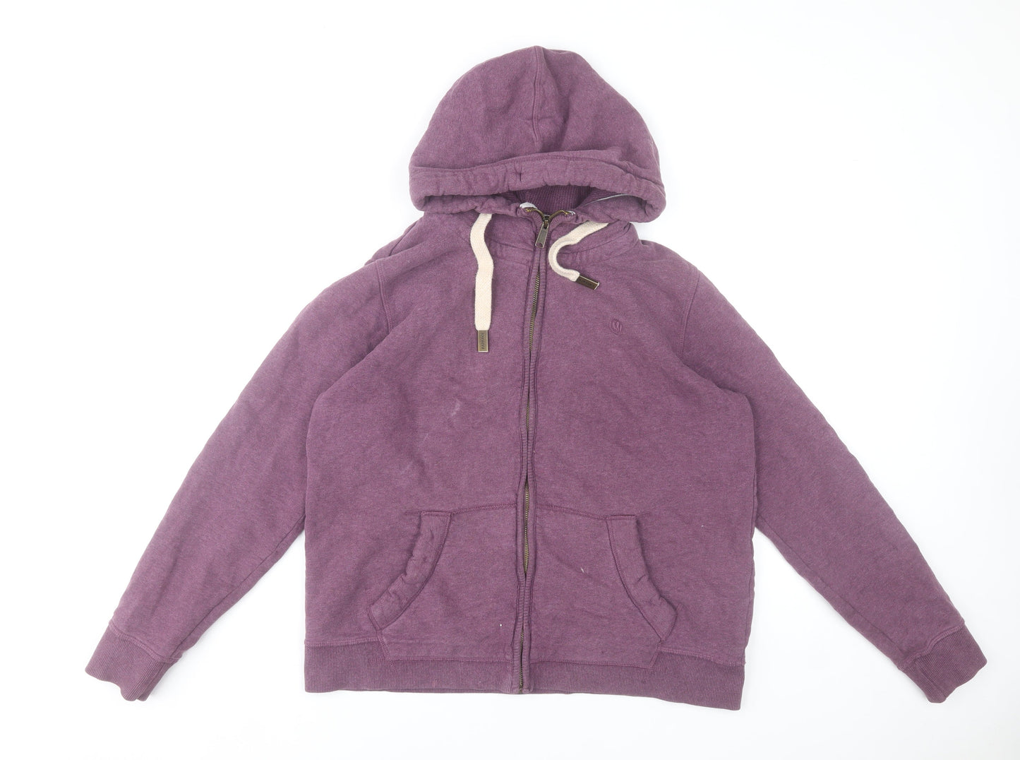 Fat Face Women's Purple Full Zip Hoodie Size 14 Cotton Casual