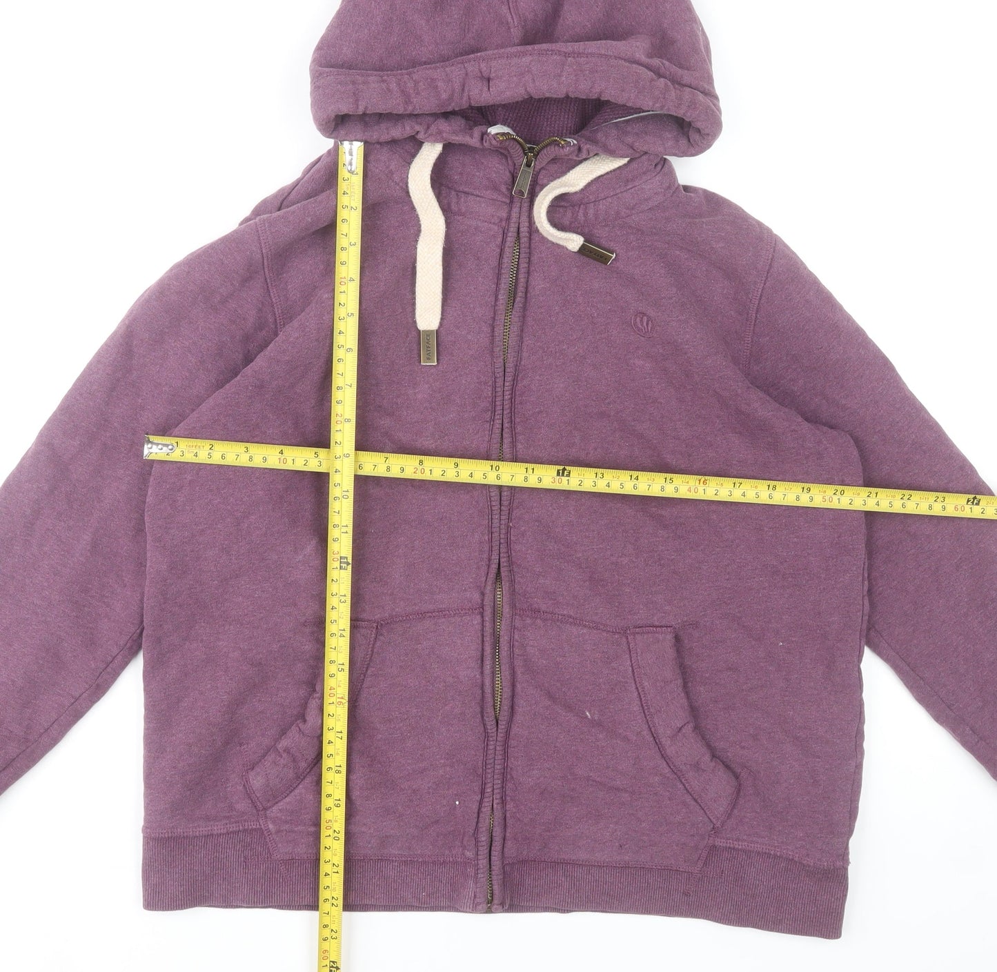 Fat Face Women's Purple Full Zip Hoodie Size 14 Cotton Casual