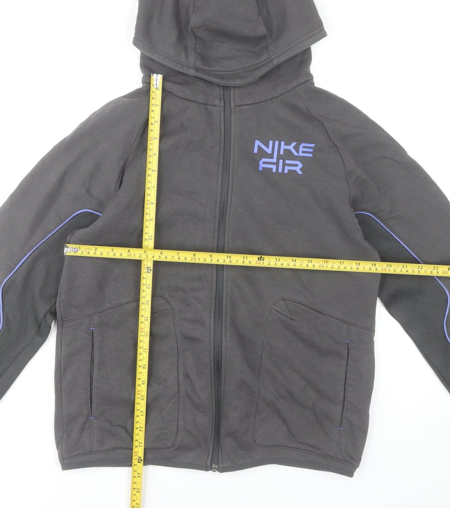 Nike Air Boys Black Full Zip Hoodie XL (13-15 Years) Cotton Blend