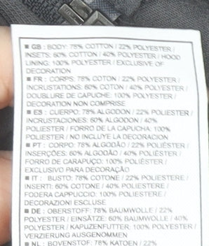 Nike Air Boys Black Full Zip Hoodie XL (13-15 Years) Cotton Blend