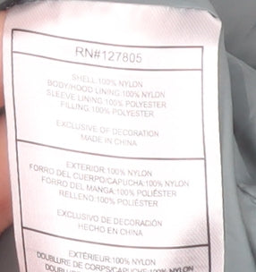 DKNY Boys Green Hooded Puffer Jacket 6 Years Nylon Winter Coat