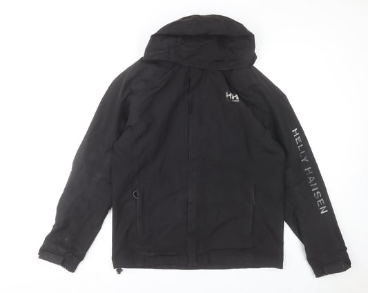 Helly Hansen Men's Black L Waterproof Hooded Rain Jacket