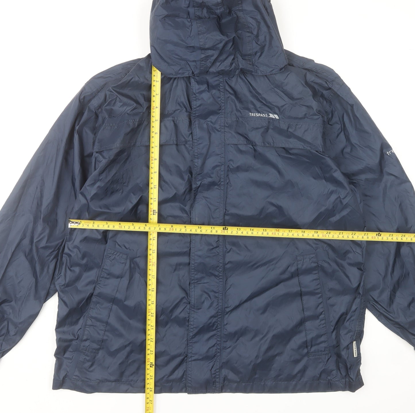 Trespass Men Blue Waterproof Windproof Hooded Rain Jacket Size M