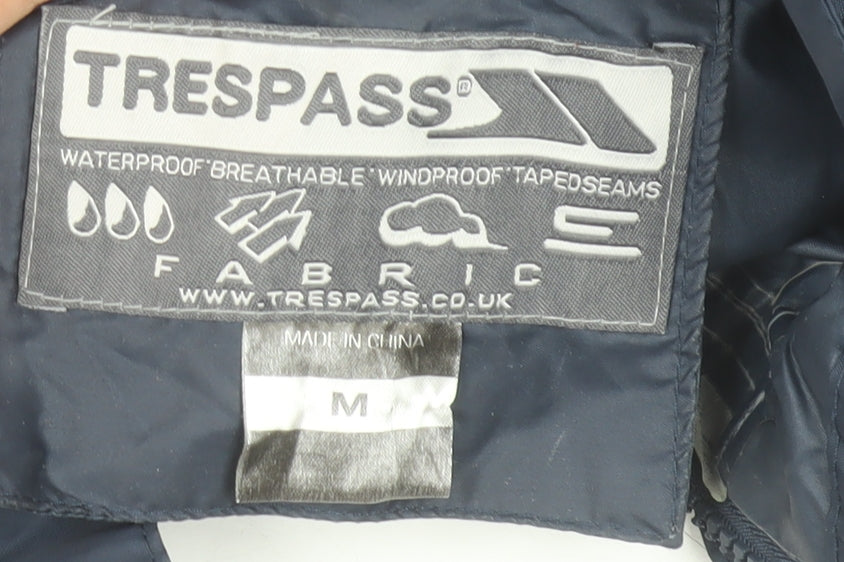 Trespass Men Blue Waterproof Windproof Hooded Rain Jacket Size M