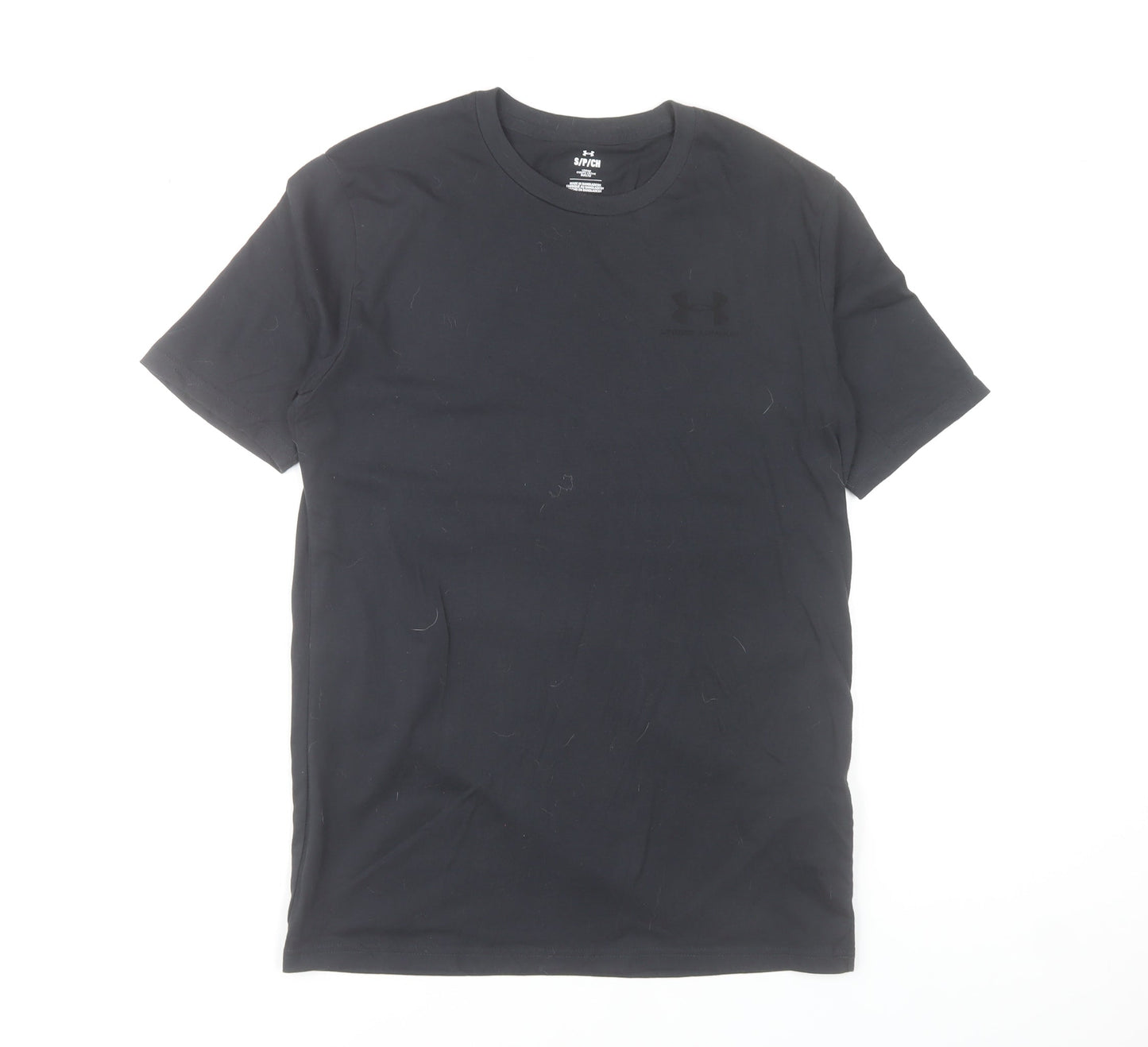 Under Armour Men's Black Loose Fit Cotton Blend Crew Neck T-Shirt Size S