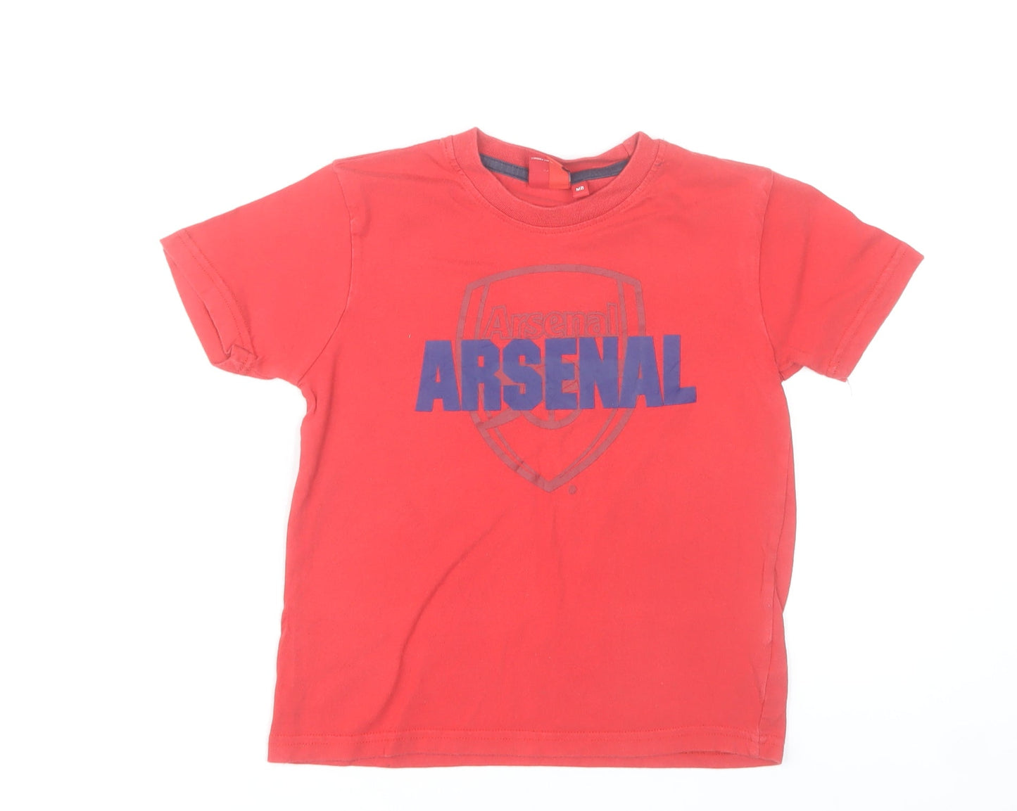 Arsenal Boys Red Cotton Short Sleeve Football T-Shirt 7-8 Years