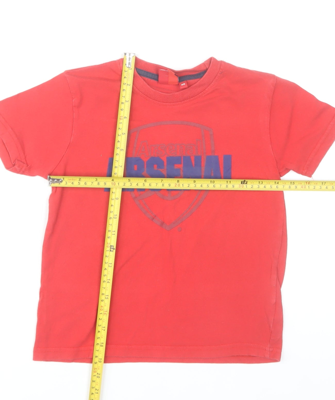 Arsenal Boys Red Cotton Short Sleeve Football T-Shirt 7-8 Years
