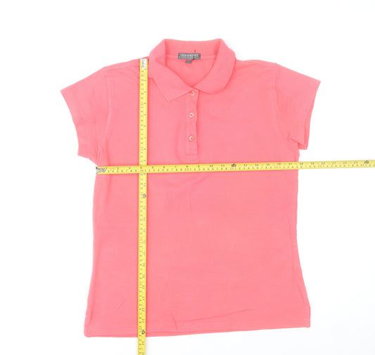 Lyle & Scott Women’s Coral Pink Polo Shirt Size L Cotton Blend