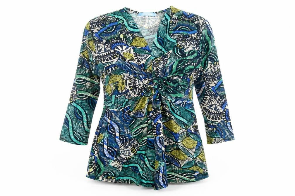 Aphorism Women's Multicoloured Wrap Blouse Size 12 Viscose Top