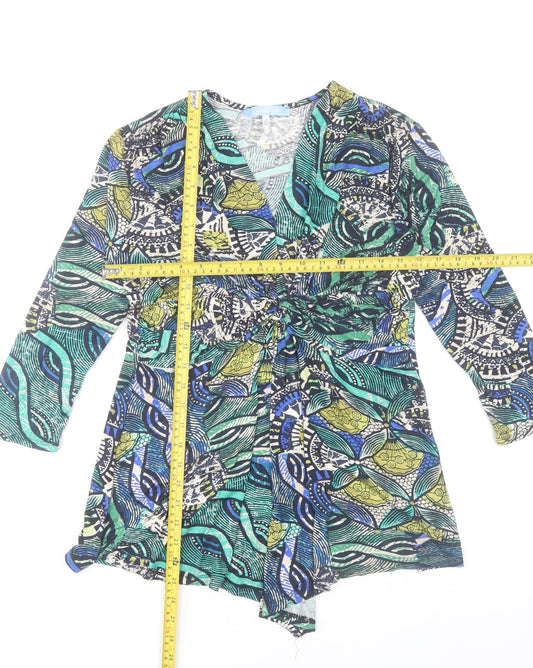 Aphorism Women's Multicoloured Wrap Blouse Size 12 Viscose Top